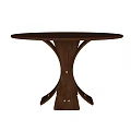 Modern Stylish Round Wooden Dining Table With Unique Curved Base Design 3d model