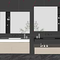 Modern Bathroom Vanity With White Countertop Mirror And Storage Cabinet Design