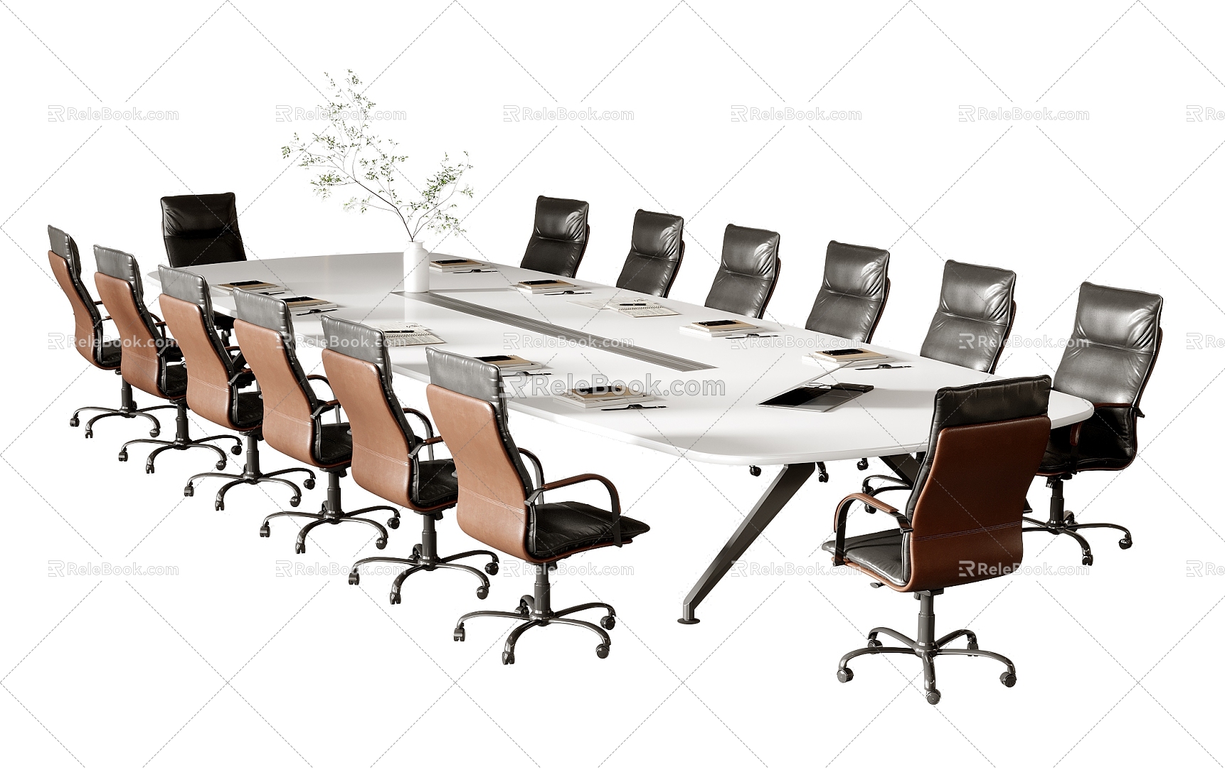 Modern Conference Table and Chair Conference Table Office Chair 3d model