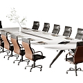 Modern Conference Table and Chair Conference Table Office Chair 3d model