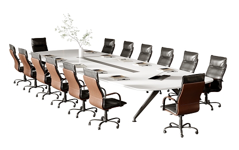 Modern Conference Table and Chair Conference Table Office Chair 3d model