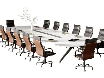 Modern Conference Table and Chair Conference Table Office Chair 3d model