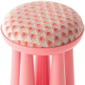 Vibrant Stylish Round Upholstered Sofa Stool With Bright Glossy Legs For Modern Cozy Home Spaces