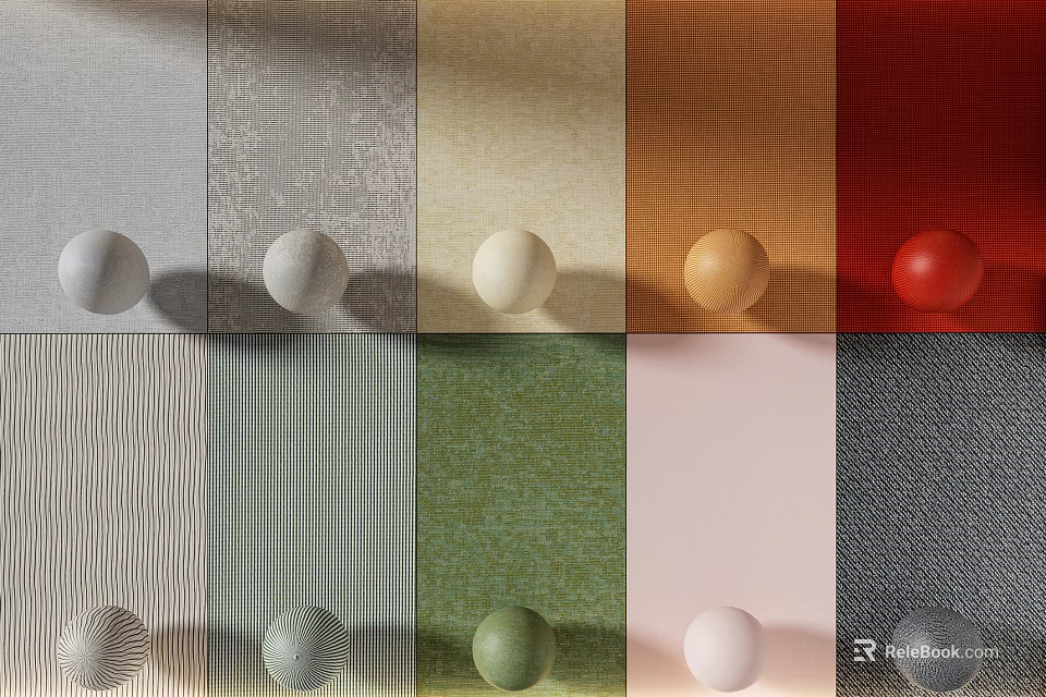 Various Colors and Textures of Wainscoting Panels Interior Design Selection 3d model 
