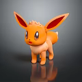 Pokémon Eevee Orange Character With Large Ears 3D Model Cartoon Style 3d model