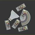 Neatly Stacked Bundled And Fanned US Dollar Banknotes On Black Background