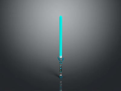 Blue Lightsaber Weapon With Glowing Blade Detailed Hilt And Sci Fi Design 3d model