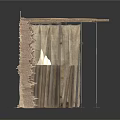 Industrial Equipment With Metal Support Frames Canvas Covering And Stacked Wooden Panels