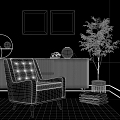 Modern Single Sofa Sofa 3d model