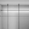 Minimalist Indoor Corner With White Walls And Black Geometric Lines Structure
