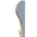 White Decorative Component With Intricate Leaf Carvings And Ornate Design