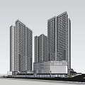Modern High Rise Residential Complex With Central Green Area And Landscaped Courtyard