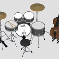 Modern Drum Instrument Combination Cello 3d model
