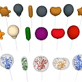 Colorful Decorative Ornament Set With Stars Spheres And Various Shapes For Home Decor