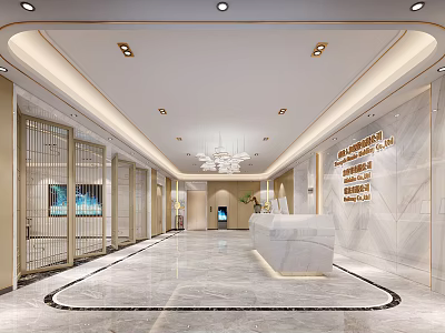 Modern Hall Reception 3d model