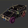 Bulletproof Car Armed Jeep Armed Car Armed Bulletproof Car Military Jeep Off-road Jeep Humvee 3d model