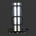 Stylish Modern Watch With Black Dial And White Black Striped Fabric Strap Design