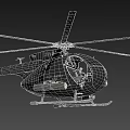Black Utility Helicopter Featuring Rotors Cockpit and Fuselage in Close Up View