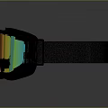 Stylish Modern Ski Goggles With Black Frame And Colorful Reflective Lens