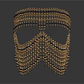 Elegant Beaded Jewelry Mask with Gold Black White Beads Decoration