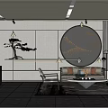 Hotel Reception Area New Chinese Reception Area 3d model