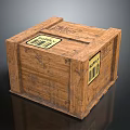 Wooden Storage Box For Household Items With Labeled Design And Sturdy Structure 3d model