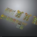 Modular Scene Building Blocks With Various Grid Layouts And Colorful Elements