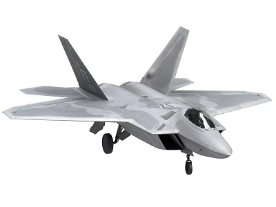 Modern Stealth Fighter Jet with Silver Gray Aerodynamic Body Landing Gear Down Sleek Wing Design 3d model