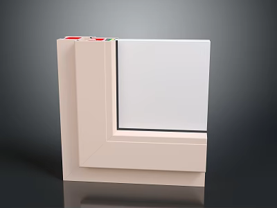 Beige Square Household Switch Panel With Colored Buttons And White Front Plate 3d model