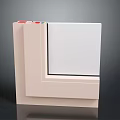 Beige Square Household Switch Panel With Colored Buttons And White Front Plate