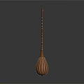 Long Handle Pear Shaped Brown Striped Wooden Household Decorative Item