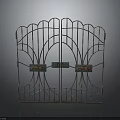 Vintage Metal Decorative Screen With Scalloped Design And Symmetric Floral Accents