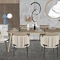 Modern Dining Table and Chair Combination Dining Table and Chair 3d model