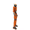 Intelligent Machine Orange Humanoid Robot With Mechanical Structure Helmet For Industrial Use