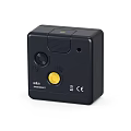 Braun Square Black Alarm Clock With Yellow Hands And White Numbers