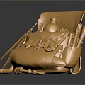 Golden Daily Necessities Collection With Feather Small Bottle Beads And Scroll