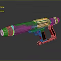 Futuristic Sci Fi Weapon Black With Red Accents Modern Design Sleek Appearance And Detailed Structure