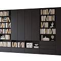 Modern Black Bookcase Featuring Multiple Shelves Spacious Storage Books And Decorative Items 3d model