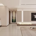 Modern Living Dining Room Interior With Light Sofa Coffee Table Rug And Decorative Painting