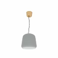Pair of Modern Gray Pendant Lights With Golden Top And Smooth Ceramic Shade