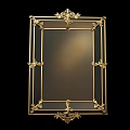 Ornate Golden Framed Mirror With Intricate Floral Carvings And Classic Design