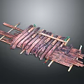 Rustic Wooden Crossed Slats With Natural Stone Accents For Home Decor