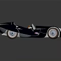 Dark Blue Vintage Race Car With Number 15 Union Jack Emblem And Brown Seats