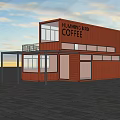 Red Container Converted Detached Villa With Coffee Shop Balcony And Large Windows