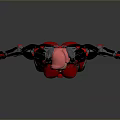 Futuristic Female Cyborg With Red Mechanical Armor And Pink Horns Design