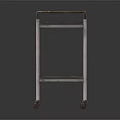Simple Metal Two Tier Utility Cart With Handles And Mobile Rolling Wheels
