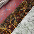 Colorful Floor Tiles With Red Black White Geometric Patterns And Patchwork Design 3d model
