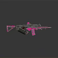 Pink And Black Modern Tactical Rifle With Scope Magazine And Stylish Design