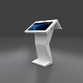 Modern Public Facility Interactive Touch Screen Kiosk With White Stand And Modern Design 3d model