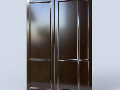 Elegant Dark Wood Wall Paneling With Panel Design For Modern Home Interior 3d model
